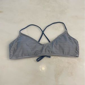 Xhilaration Navy and White Stripe Bikini Top